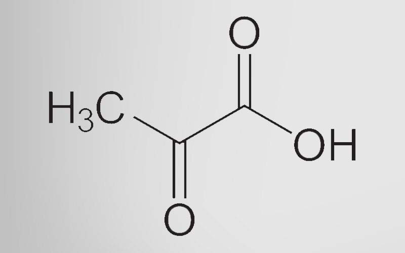 Công thức cấu tạo của hoạt chất pyruvic acid